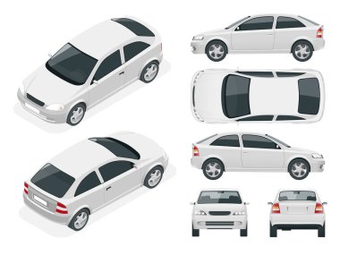 Sedan otomobil kümesi.