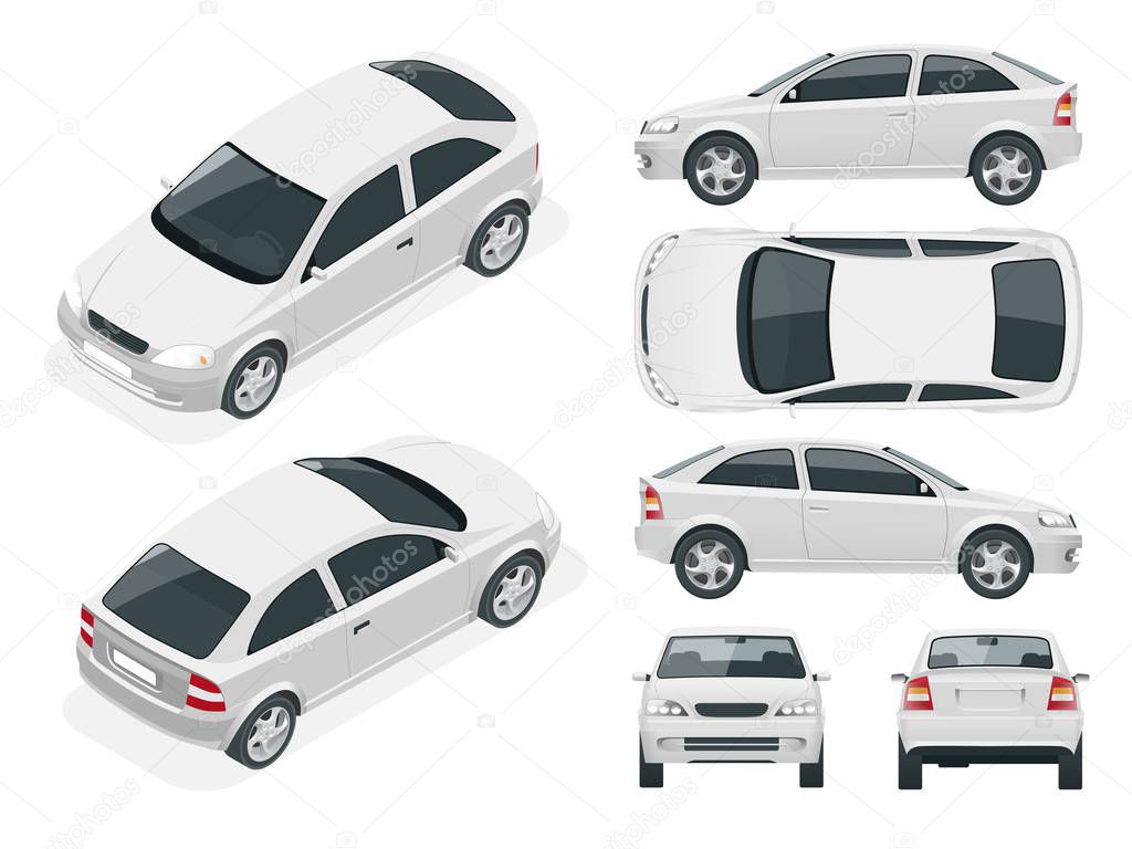Set of Sedan Cars.