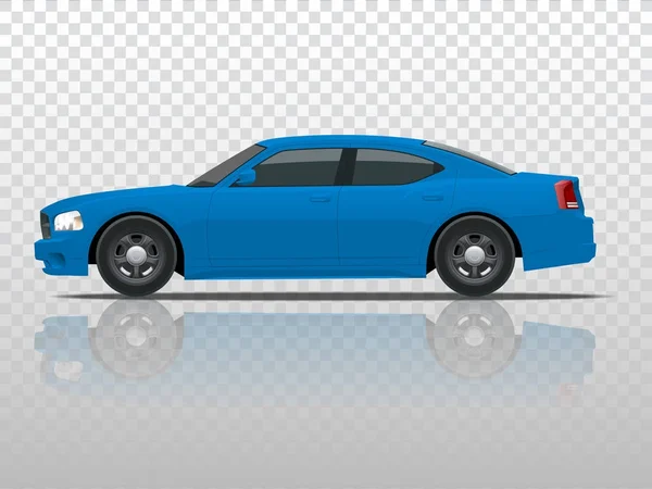 Vista lateral do veículo sedan negócio modelo vetor isolado em transparente. Vista lateral. Altere a cor em um clique. Todos os elementos em grupos — Vetor de Stock