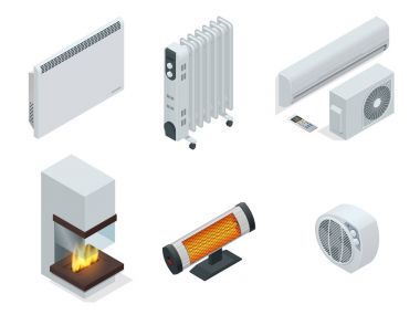 İzometrik dizi elektrikli radyatör veya elektrikli ısıtıcılar.