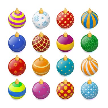 İzometrik renk Noel topları şeffaf bir arka plan üzerinde kümesi. Noel süslemeleri çorap. Öğe yeni yıl çorap. Şeffaf vektör nesnesini Tasarım, model.