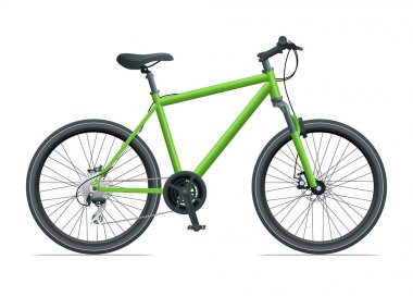 Dağ bisikleti ya da kentsel beyaz arka plan vektör illüstrasyon izole Bisiklet