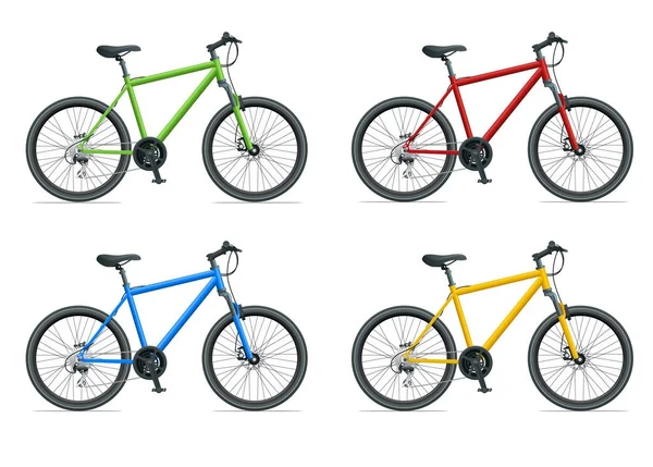 Горный велосипед или городской велосипед изолированы на белом фоне векторной иллюстрации — стоковый вектор