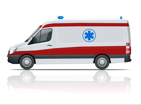 구급차 자동차입니다. 응급 의료 서비스, 심각한 의료 문제를 가진 사람들에 게 응급 처치를 관리. — 스톡 벡터