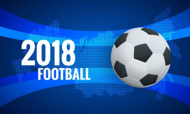 Dünya Kupası arka plan şablonu. El ilanı tasarım düzeni şablonu futbol 2018 Dünya Futbol Şampiyonası Kupası arka plan. Vektör çizim