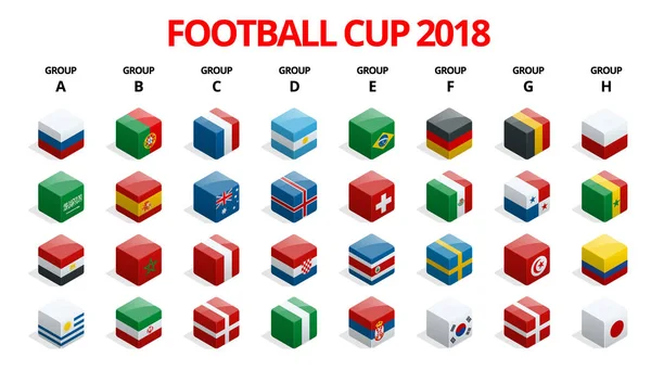 Футбол 2018, квалификация Европа, все группы — стоковый вектор