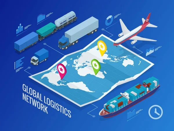 Globální logistická síť — Stockový vektor