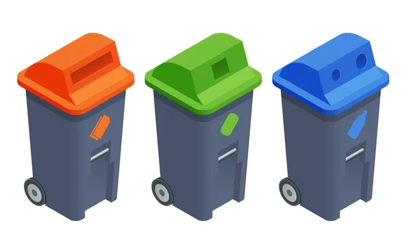 Recyclage des déchets. Tri et traitement des ordures . — Image vectorielle