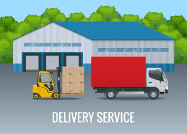 Ekspres teslimat hizmeti düz tasarım modern vektör illüstrasyon kavramı
