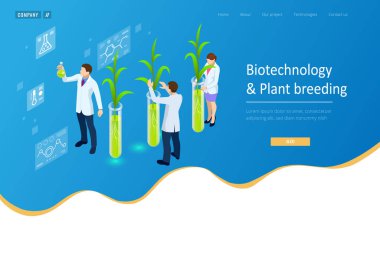 Yeni bitki yetiştirme ve tarım genetiği yöntemlerini araştıran özgün bir laboratuvar konsepti. Test tüplerinde büyüyen bitkiler..