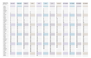 2021 Takvim, iş planlamacısı. Fotoğraf, Logo ve Metin İçin Yer Şablonu Yazdır. Hafta Pazar başlıyor. Portre Oryantasyonu. 12 aylık set. 2021 Yıllık Planlayıcı.