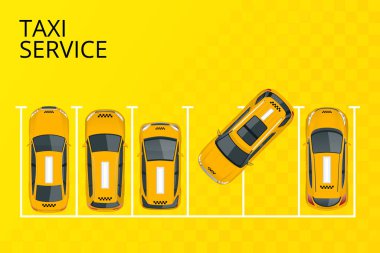 Isometric Online Taxi sipariş ediyor ve çevrimiçi taksi çağırıyor. İniş sayfası için mobil uygulama kavramı. Sokak trafiği, park, şehir ulaşımı, akıllı telefon ve dokunmatik ekrandaki GPS güzergahı lobutları