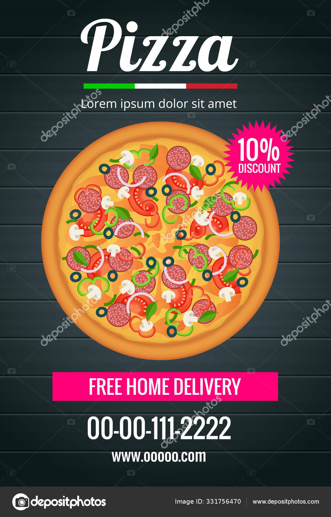 Pizza Poster Template And Flyer For Restaurant Illustration Template Of Fast Food Pizza Shop Flyer Stock Vector C Galaktika New
