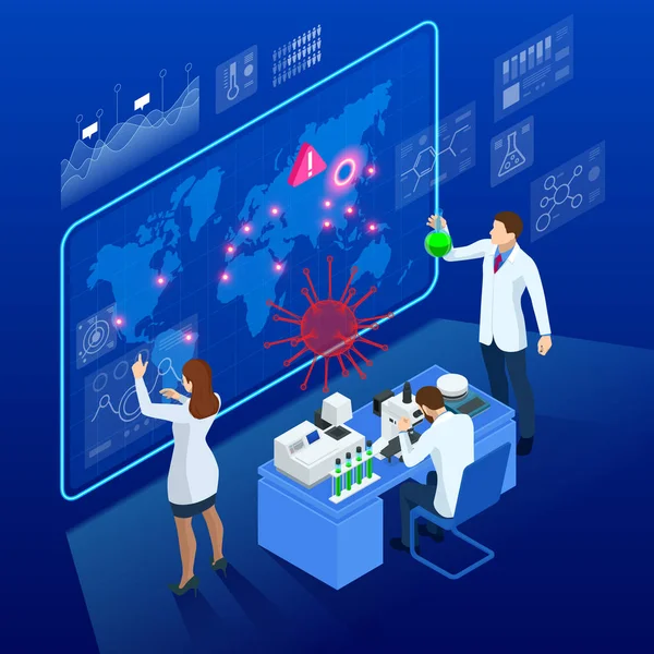 China bestrijdt Coronavirus uitbraak. Coronavirus uitbraak, Travel Alert concept. Het virus valt de luchtwegen aan, pandemische medische gezondheidsrisico 's — Stockvector