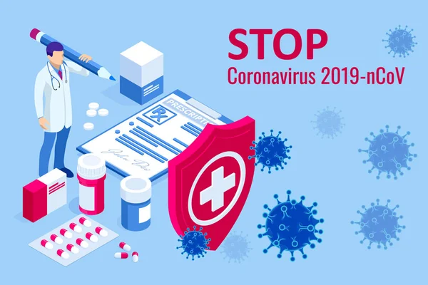 A China combate o surto de Coronavirus. Surto de Coronavirus 2019-nC0V, conceito de alerta de viagem. O vírus ataca o trato respiratório, risco de pandemia de saúde médica —  Vetores de Stock