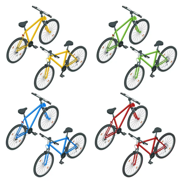 Isometric nouveau vélo isolé sur un fond blanc. vélo de route — Image vectorielle