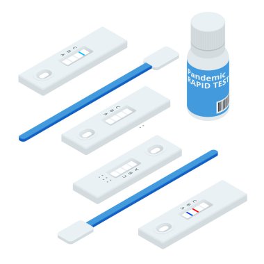 COVID-19 için Isometric ekspres test. Bilgi Coronavirus Hastalığı 2019 COVID-19