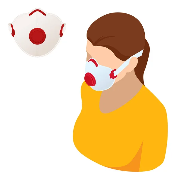 Medizinische Maske N95 und Coronavirus-Schutz isoliert auf weißem Hintergrund. Gesichtsmaske Schutz vor, Virus, Grippe, Coronavirus. Gesundheitswesen und Chirurgie. — Stockvektor