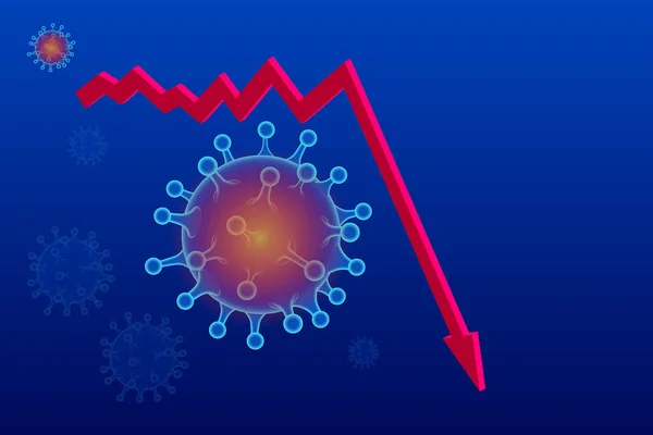 Izometryczne globalne skutki gospodarcze do 2020 r. Koronawirus lub pandemia COVID-19 o zasięgu globalnym. Zamknięta granica, załamany światowy rynek i kryzys gospodarczy, panika i niedobory żywności, praca na odległość i studia. — Wektor stockowy