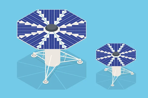 Paneles solares isométricos. La nueva batería solar genera una electricidad pura — Vector de stock