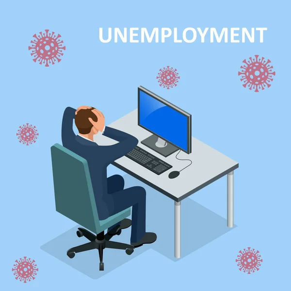 Ισομετρική απόλυση, αποζημίωση, απόλυση σε περίπτωση. Οικονομική κρίση που προκλήθηκε από τον κορωνοϊό. Μεταφορά ανεργίας, ανεργίας και μείωσης της απασχόλησης των εργαζομένων. — Διανυσματικό Αρχείο