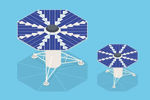 Paneles solares isométricos. La nueva batería solar genera una electricidad pura — Foto de Stock