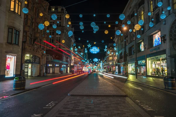 옥스포드 거리, 런던 영국에 크리스마스 불빛 — 스톡 사진