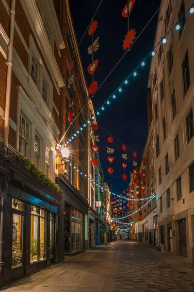 Noel ışıkları Carnaby Street, Londra İngiltere — Stok fotoğraf