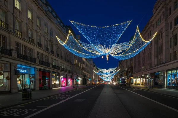 리 젠 트 스트리트, 런던 영국에 크리스마스 불빛 — 스톡 사진