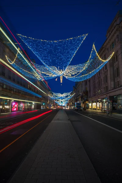 Різдвяні вогні на регент стріт, лондонського Великобританії — стокове фото