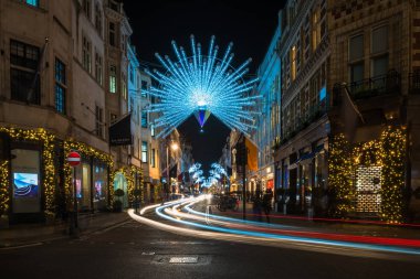 Yeni Bond Street, Londra İngiltere Noel ışıkları