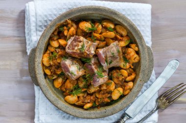 Fasulye ile kurutulmuş kuzu