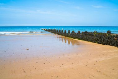 Cromer, Norfolk'ta deniz ve plaj manzarası