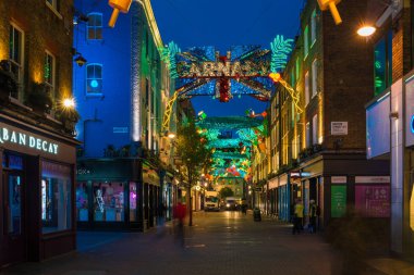 Noel ışıkları Carnaby Street, Londra İngiltere