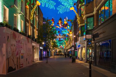 Noel ışıkları Carnaby Street, Londra İngiltere