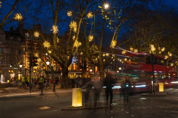 Christmas Lights decorations on Sloane Square, London UK — Stock Photo, Image