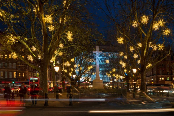 Christmas Lights decorations on Sloane Square, London UK — Stock Photo, Image