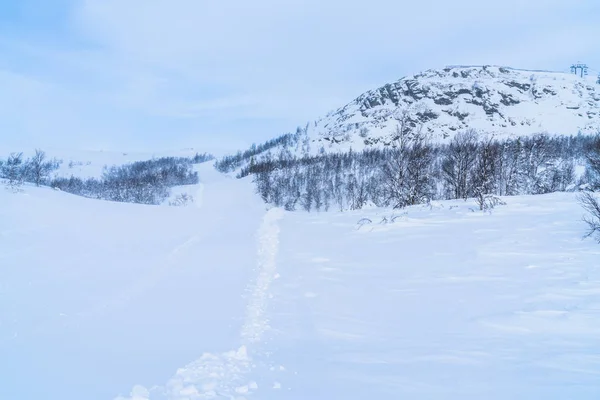 Vedere a peisajului de iarnă în stațiunea de schi Beitostolen . — Fotografie, imagine de stoc
