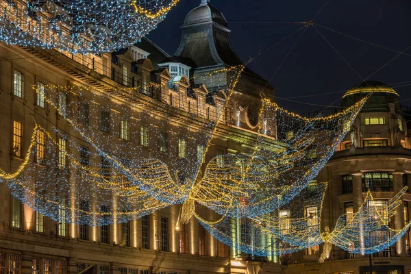 Luzes Natal Regent Street Londres Reino Unido — Fotografia de Stock