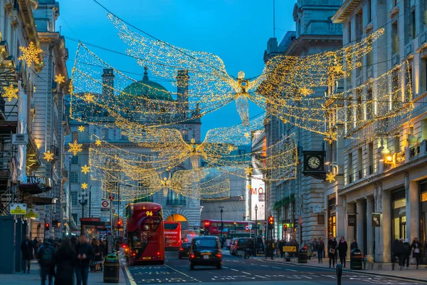 Londyn Listopada 2019 Świąteczne Lampki Regents Street James Piękne Dekoracje — Zdjęcie stockowe