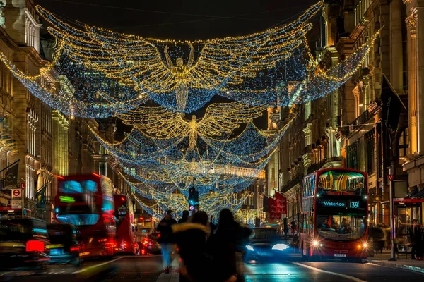 Лондон Листопада 2019 Різдвяні Вогні Вулиці Regent Лондон Різдвяні Вогні — стокове фото