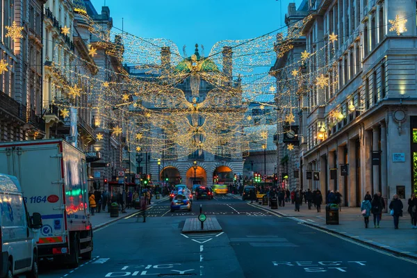 2018 London November 2019 Christmas Lights Regents Street James 아름다운 — 스톡 사진