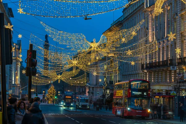 Лондон Листопада 2019 Різдвяні Вогні Вулиці Регентс Сент Джеймс Чудові — стокове фото