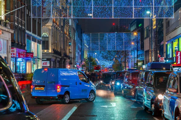 Londra Novembre 2019 Luci Natale Oxford Street Londra Sono Dotate — Foto Stock