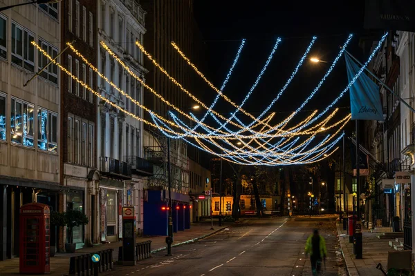 Londra Regno Unito Dicembre 2019 Decorazioni Natalizie Sopra Bruton Street — Foto Stock