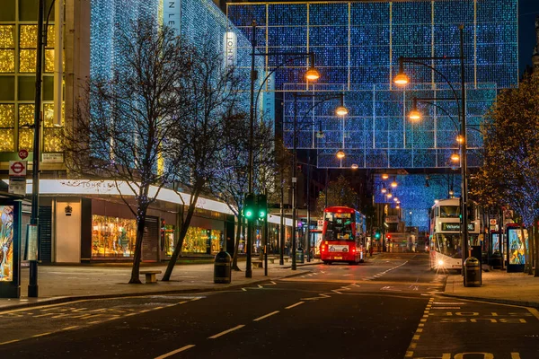 London Decebmer 2019 Christmas Lights Oxford Street London Feature Energy — Stock Photo, Image