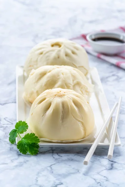 Chinese steamed buns with meat and vegetables