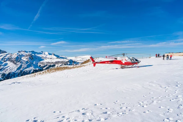 Grindelwald Switzerland January 2020 Znq Helicopter Swiss Air Rescue Service — 图库照片