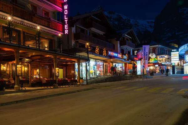 Grindelwald Switzerland January 2020 View Grindelwald Night Village Lies Interlaken — Stock Photo, Image