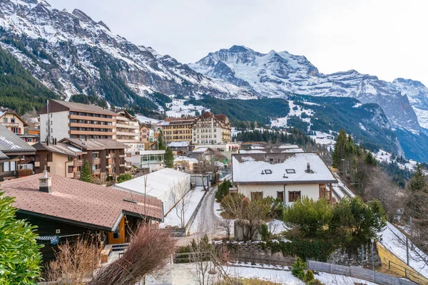 Wengen Switzerland Ianuarie 2020 Wengen Este Sat Alpin Elvețian Din — Fotografie, imagine de stoc